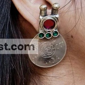 Vintage Afghan Coins Style Earrings, Tribal Earrings, Traditional Handmade